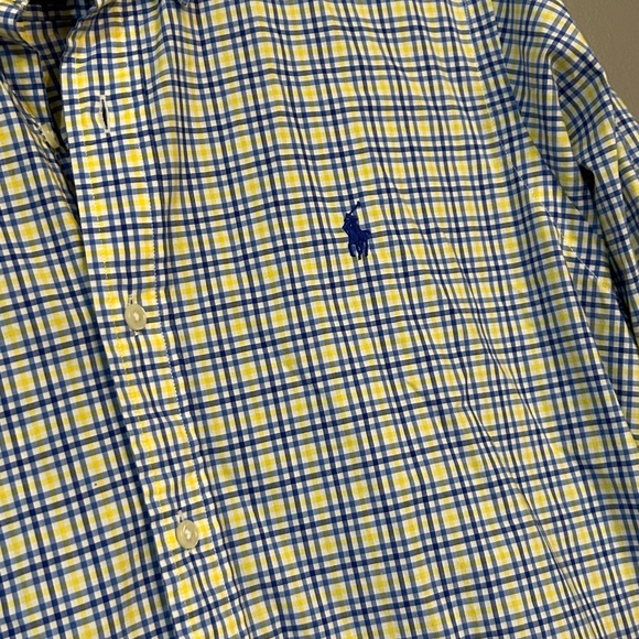 Classic Blue and Yellow Plaid Men's Shirt - Picture 5 of 5